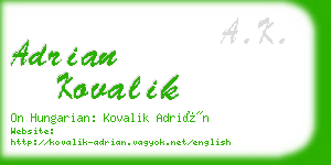 adrian kovalik business card